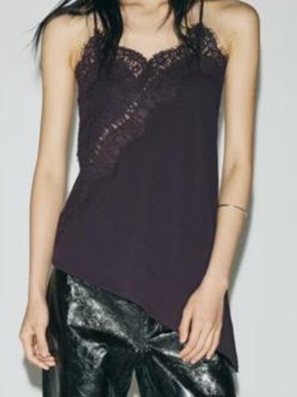 H&M asymmetric lace trim camisole size Medium-NWT - Picture 4 of 8